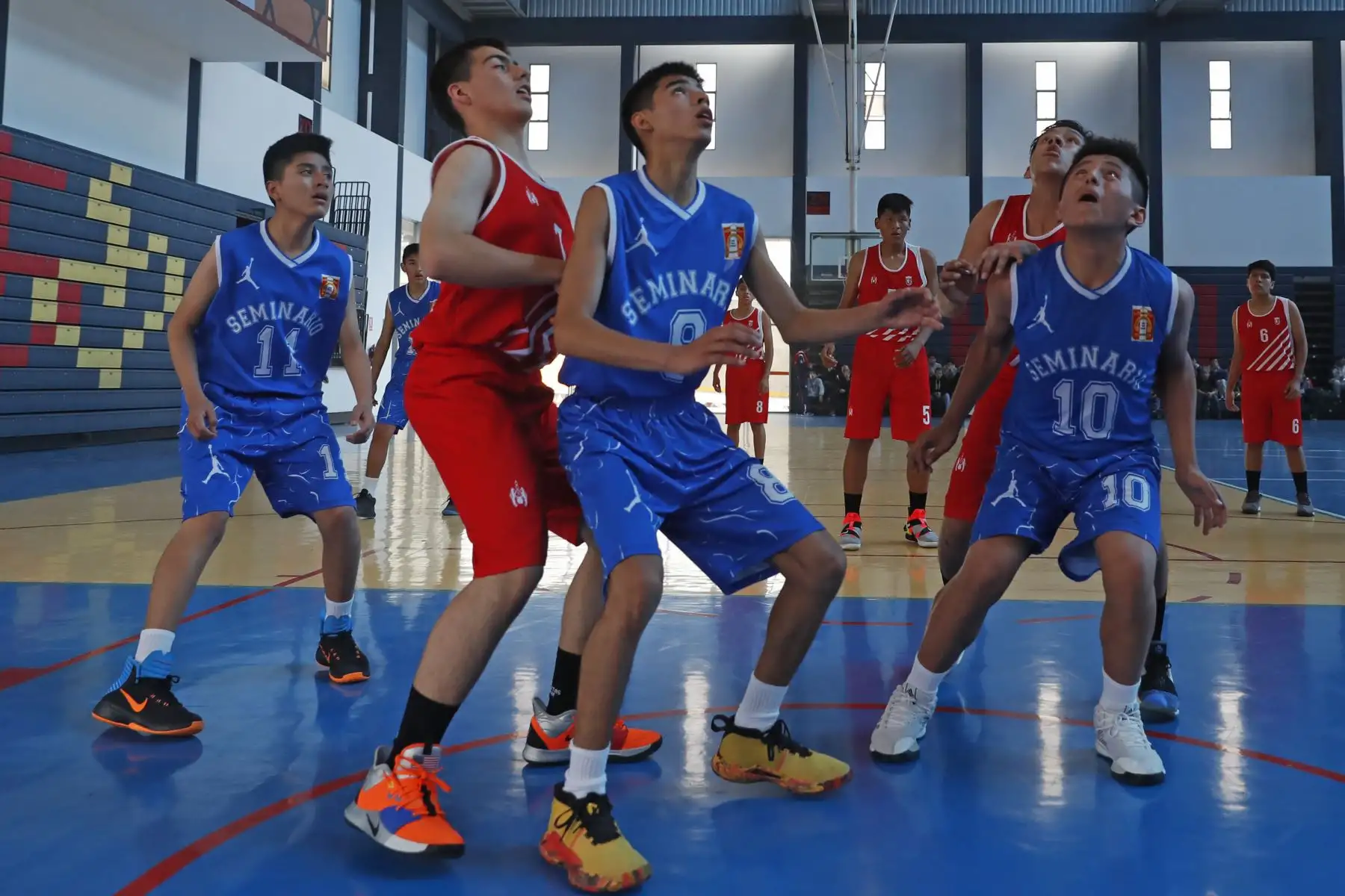 Colegio Seminario Jesús Maria de Chachapoyas (Amazonas) disputa encuentro con el colegio Cristo Rey de Tacna por los los Juegos Deportivos Escolares Nacionales desarrollado en el colegio La Recoleta de La Molina. Foto: ANDINA/Renato Pajuelo