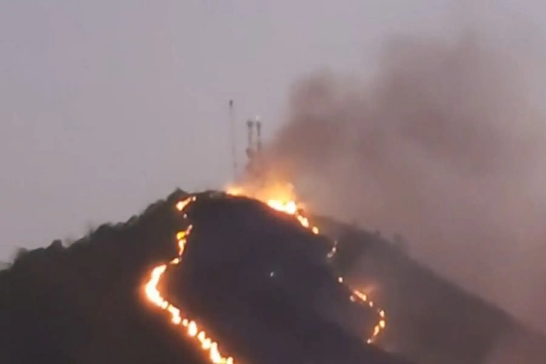 Los bomberos de la ciudad de La Merced se desplazaron hasta el cerro ubicado en la margen izquierda del río Chanchamayo, en la región Junín, donde se regisra un incendio forestal de grandes proporciones. El fuego se extendió rápidamente en esta zona, donde existe gran cantidad de arbustos y árboles de diferentes especies.