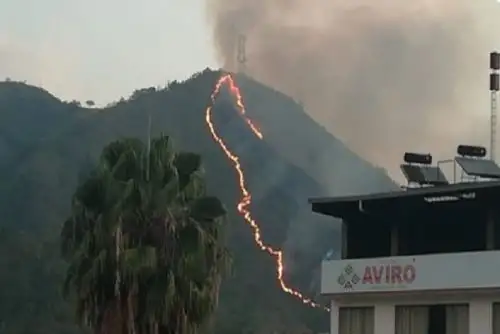 Personal de bomberos, de la Municipalidad de Chanchamayo y pobladores de la zona vienen trabajando en la extinción del incendio forestal que se inició esta tarde en el sector Vista alegre de la Merced (frente al sector Pampa el Carmen, en la ciudad de La Merced), del distrito y provincia de Chanchamayo.