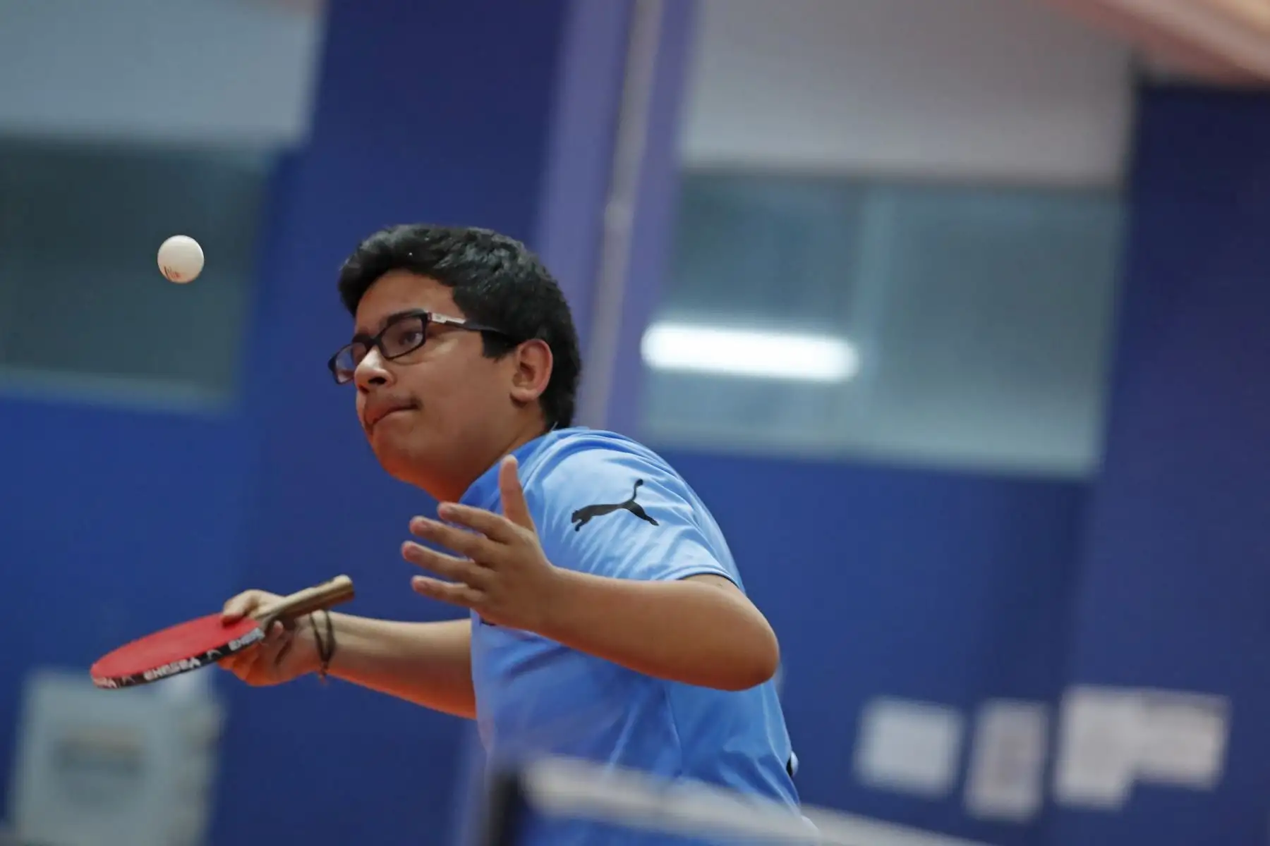 Juan Huerta Rodriguez del Colegio Liceo de Trujillo participa en categoría Tenis de Mesa de los Juegos Escolares 2019. Foto: ANDINA/Renato Pajuelo