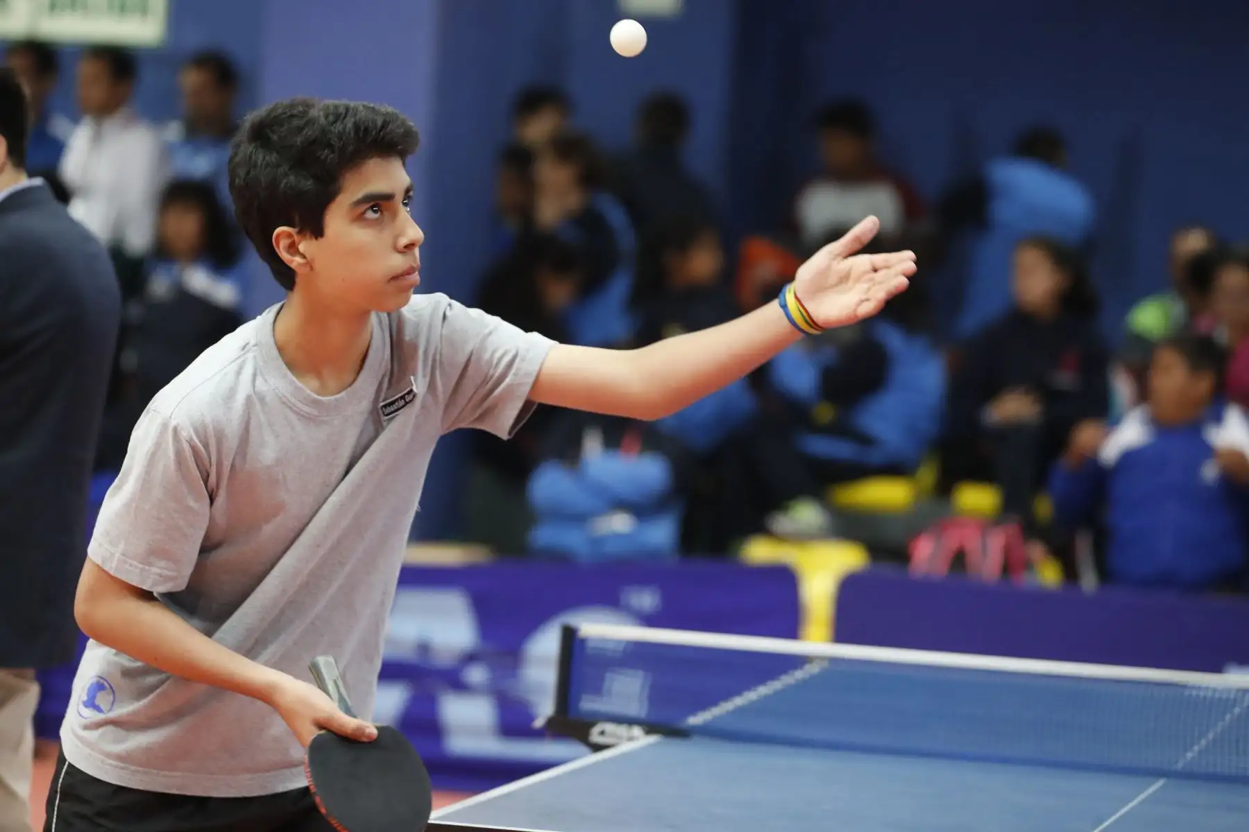 Armando Guevara Sujey del Colegio Santa Margarita de Lima participa en categoría Tenis de Mesa de los Juegos Escolares 2019. Foto: ANDINA/Renato Pajuelo