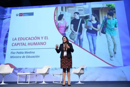 Ministerio de Educación impulsará secundaria técnica para insertar a jóvenes en el mundo laboral, anunció ministra Flor Pablo en Perumin. ANDINA/Difusión