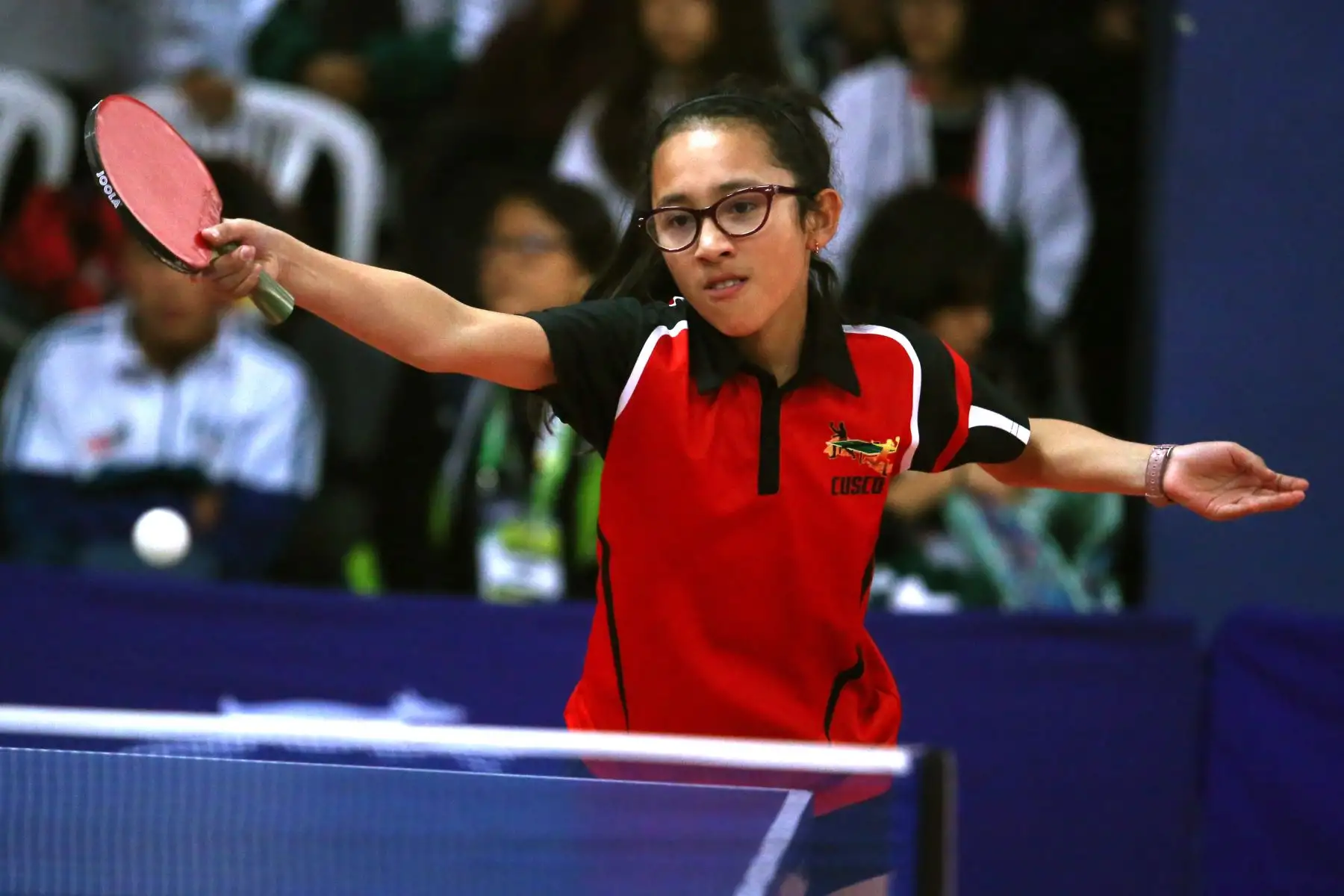 Alheli Naywa Llufire Pacheco del Colegio Maria Auxiliadora de Cusco participa en categoría Tenis de Mesa de los Juegos Escolares 2019. Foto: ANDINA/Vidal Tarqui