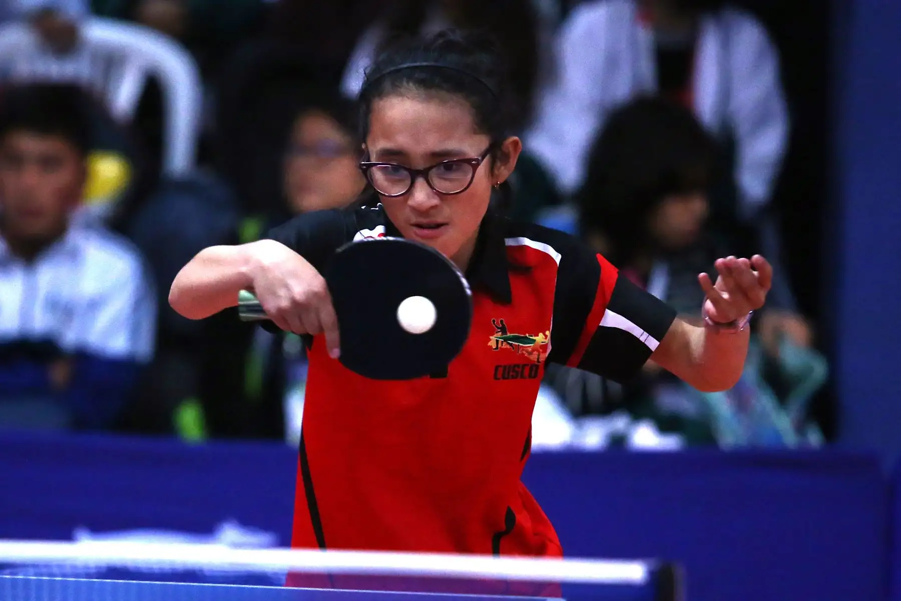 Alheli Naywa Llufire Pacheco del Colegio Maria Auxiliadora de Cusco participa en categoría Tenis de Mesa de los Juegos Escolares 2019. Foto: ANDINA/Vidal Tarqui