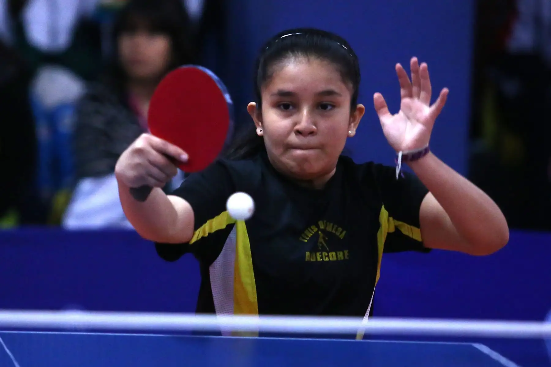 Pamela Carolina Mena Muñoz del Colegio Peruano Chino Juan XXIII de Lima participa en categoría Tenis de Mesa de los Juegos Escolares 2019. Foto: ANDINA/Vidal Tarqui