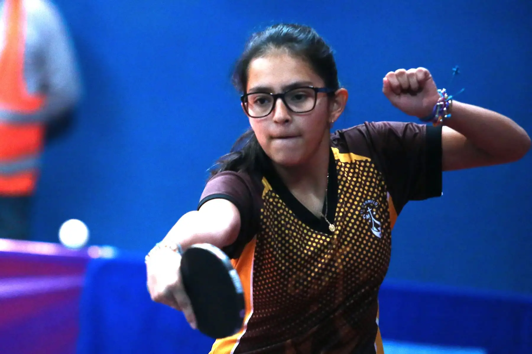 Alejandra Gabriela Medina Nuñez del Colegio Carmelo de La Cusco participa en categoría Tenis de Mesa de los Juegos Escolares 2019. Foto: ANDINA/Vidal Tarqui