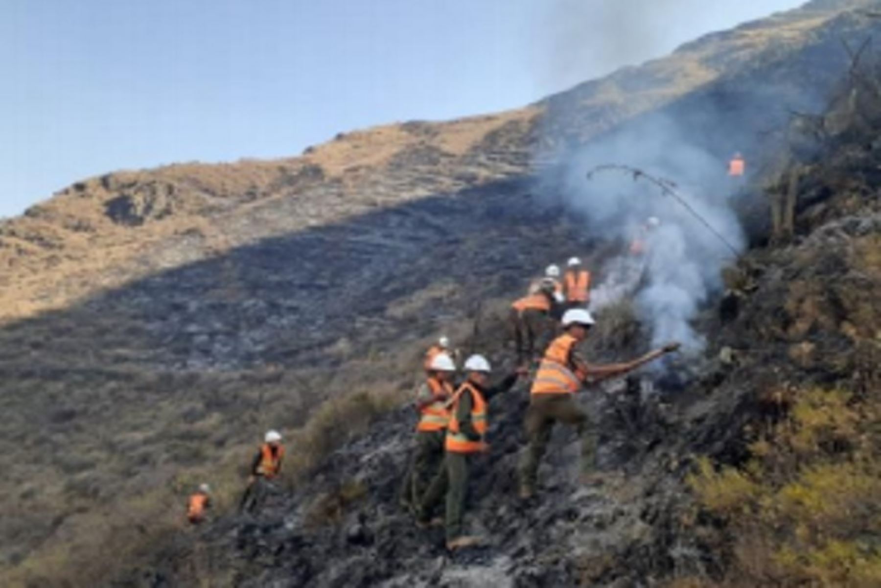 Brigadistas de Cusco sofocan incendio forestal que amenazaba a parque arqueológico Tipón. ANDINA/Difusión