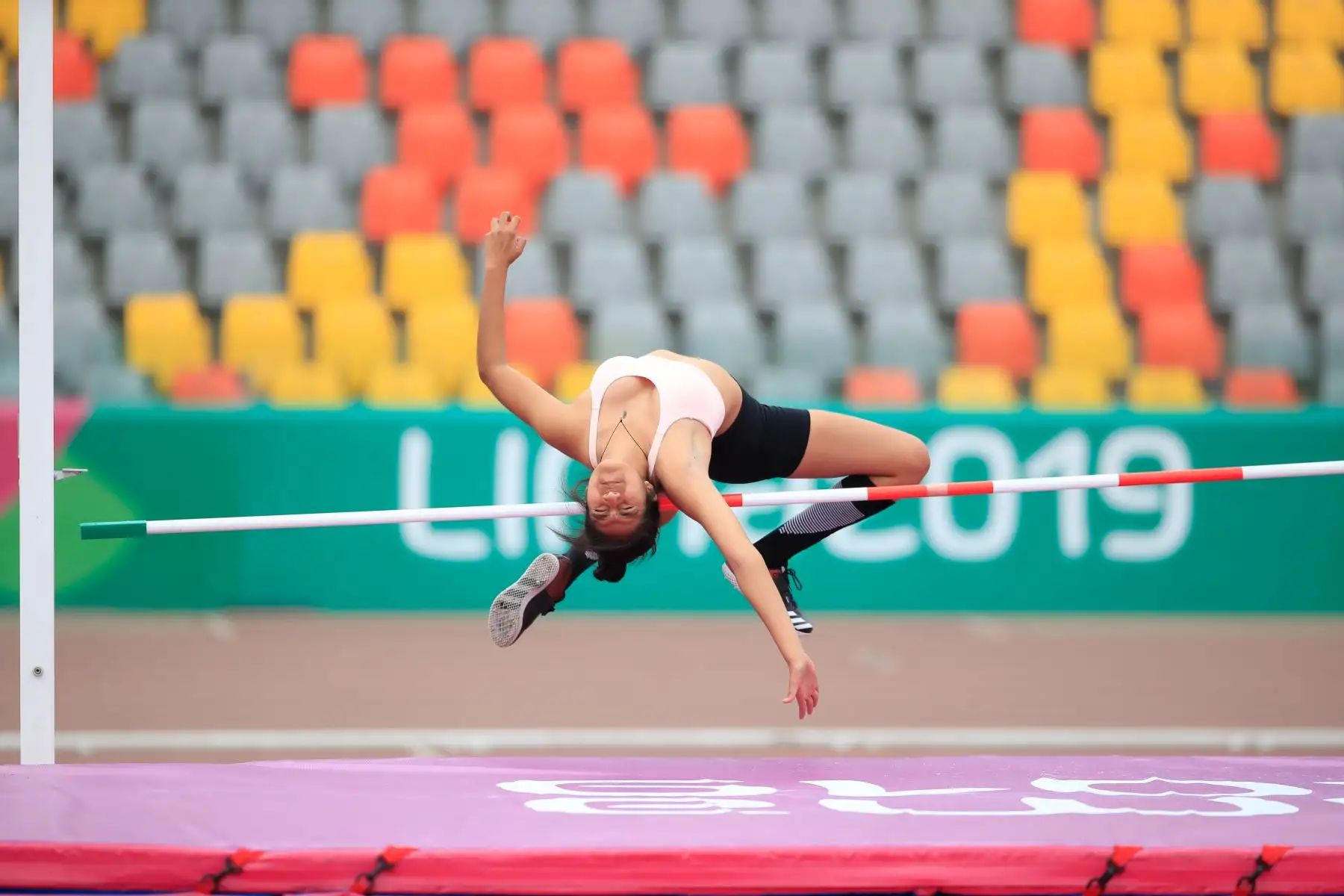Juegos Deportivos Escolares Nacionales 2019, modalidad salto alto mujeres, sede Videna. 


Foto: Andina/Juan Carlos Guzmán Negrini