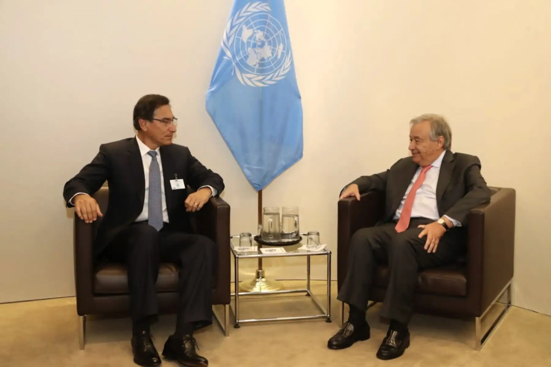 El presidente Martin Vizcarra sostiene una reunión con el secretario general de las Naciones Unidas, Antonio Guterres, para tratar temas de interés regional, amazónicos (Pacto de Leticia) y los Objetivos de Desarrollo Sostenible 2030. Foto: ANDINA/Presidencia