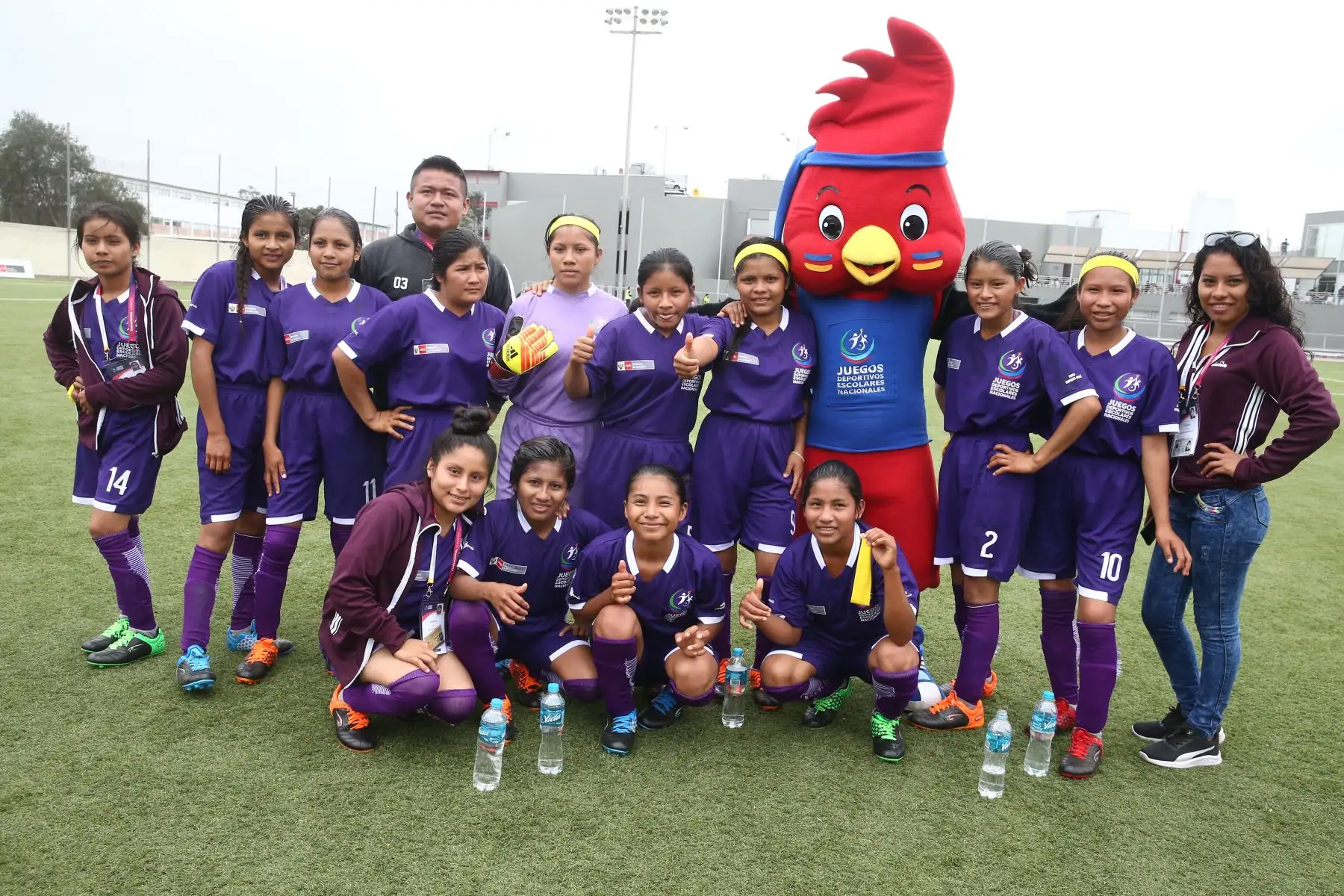 Escolares Wampis de Loreto, durante el campeonato de Fútbol C Damas Pueblos originarios por los Juegos Deportivos Escolares Nacionales en la Upc de Chorrillos. Foto: ANDINA/Vidal Tarqui