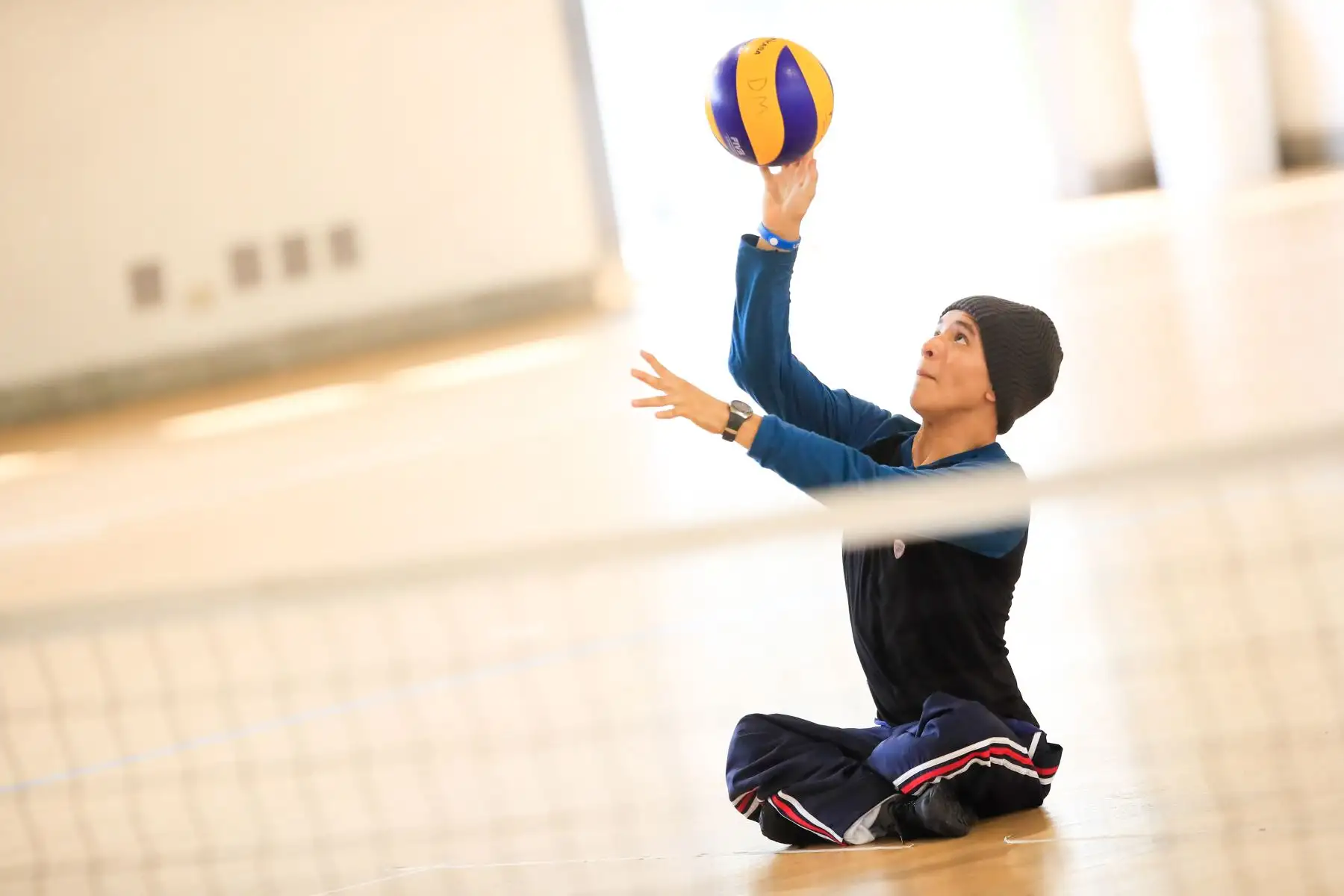 Amir Santillán Cárdenas del colegio Pedro del Castillo Ríos de Yurimaguas, competidor de voley sentado durante los Juegos Deportivos Escolares Nacionales, sede Ate.

Foto: Andina/Juan Carlos Guzmán Negrini
