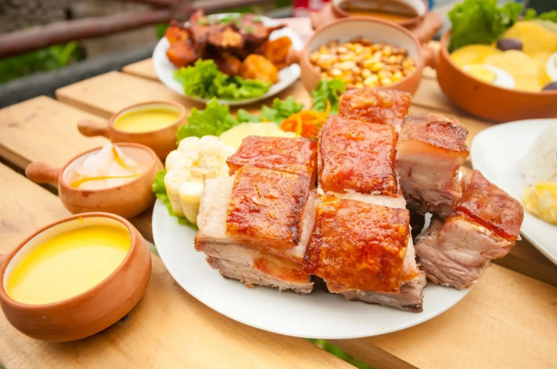 El chancho al palo, emblemático plato de la provincia limeña de Huaral, se lució en Europa.. ANDINA/Difusión
