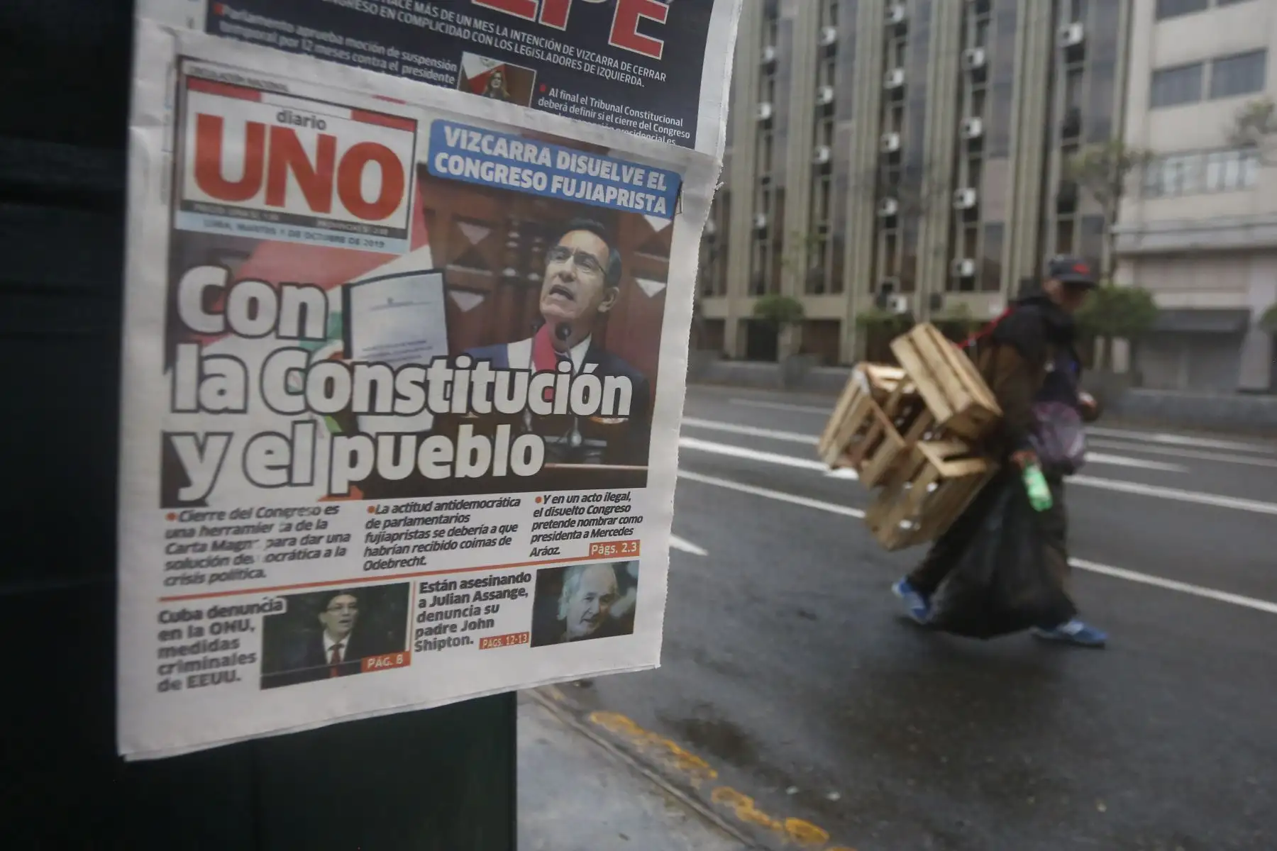 Portadas de medios locales. Foto: ANDINA/Renato Pajuelo