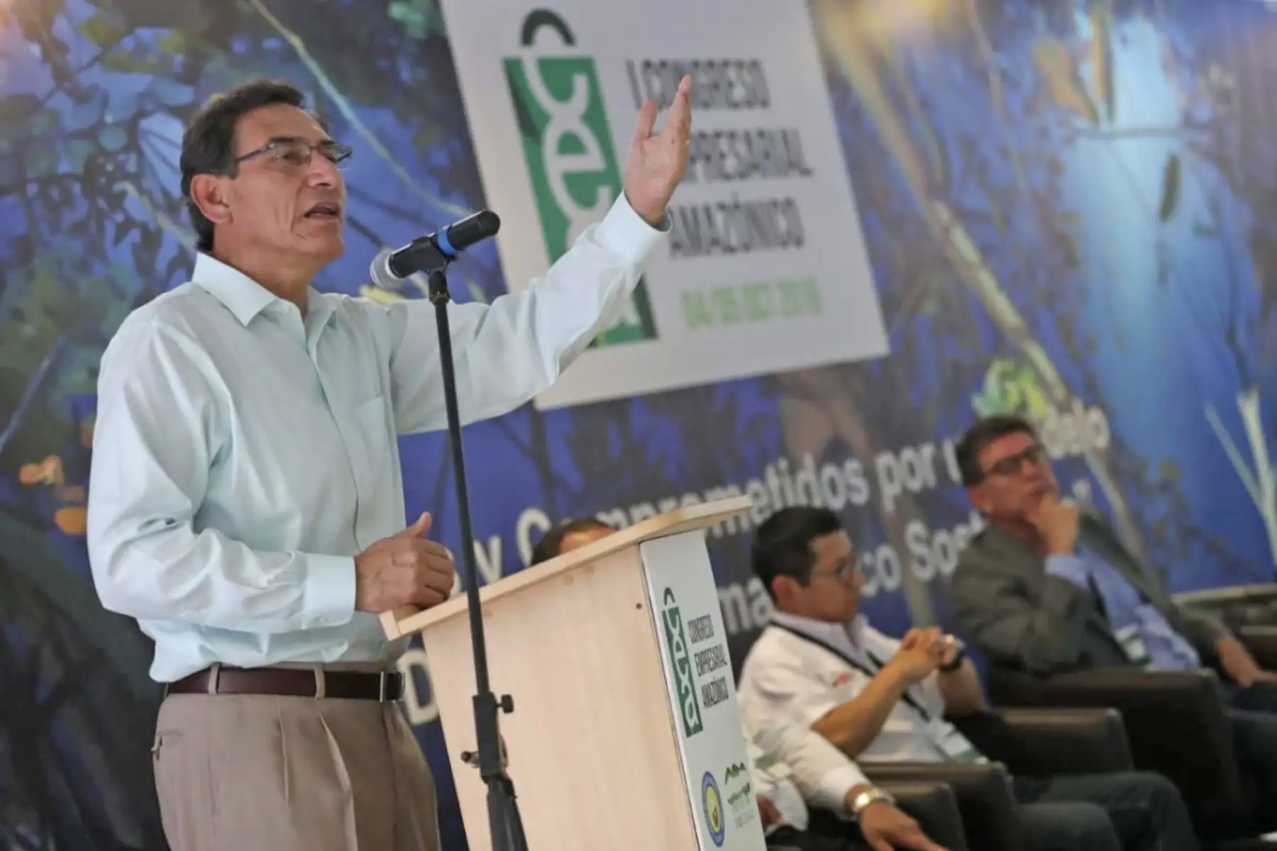 El presidente de la República, Martín Vizcarra, participa en el Congreso Empresarial Amazónico en Pucallpa.  Foto: ANDINA/ Prensa Presidencia