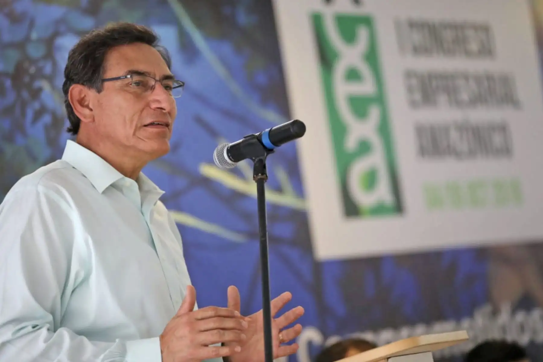 El presidente de la República, Martín Vizcarra, participa en el Congreso Empresarial Amazónico en Pucallpa.  Foto: ANDINA/ Prensa Presidencia