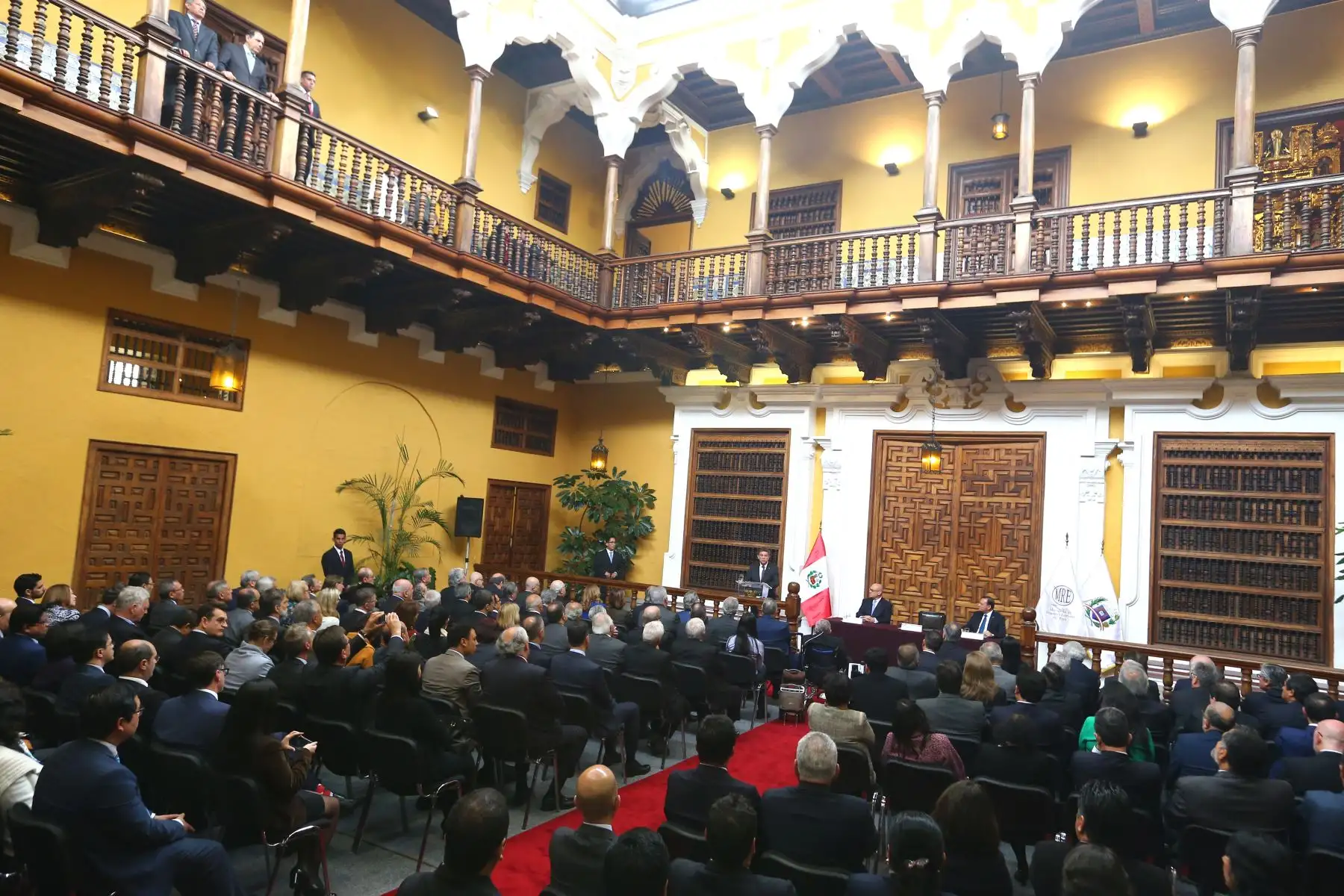 Ceremonia de presentación del embajador Gustavo Meza-Cuadra como Ministro de Relaciones Exteriores, en palacio Torre Tagle. Foto:ANDINA/Héctor Vinces