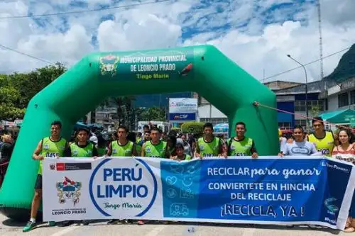 Durante la I Gran Maratón 21K y 10K por las Rutas del Café y Cacao, en la ciudad de Tingo María, se promovió el reciclaje.