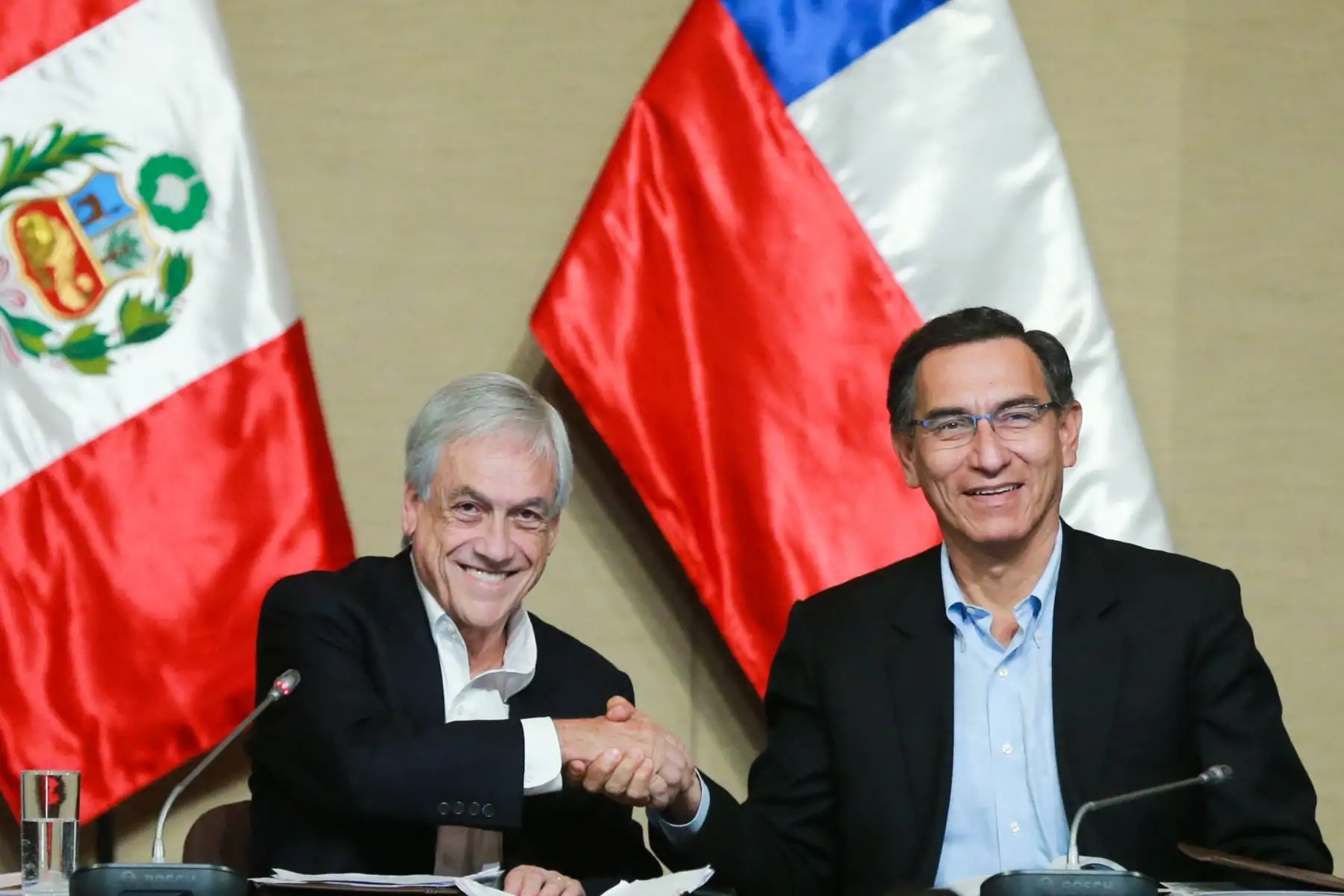Los presidentes Martín Vizcarra Cornejo y Sebastián Piñera lideran el Encuentro Presidencial y III Gabinete Binacional Perú-Chile, en la localidad de Paracas. Foto:ANDINA/ Jhony Laurente