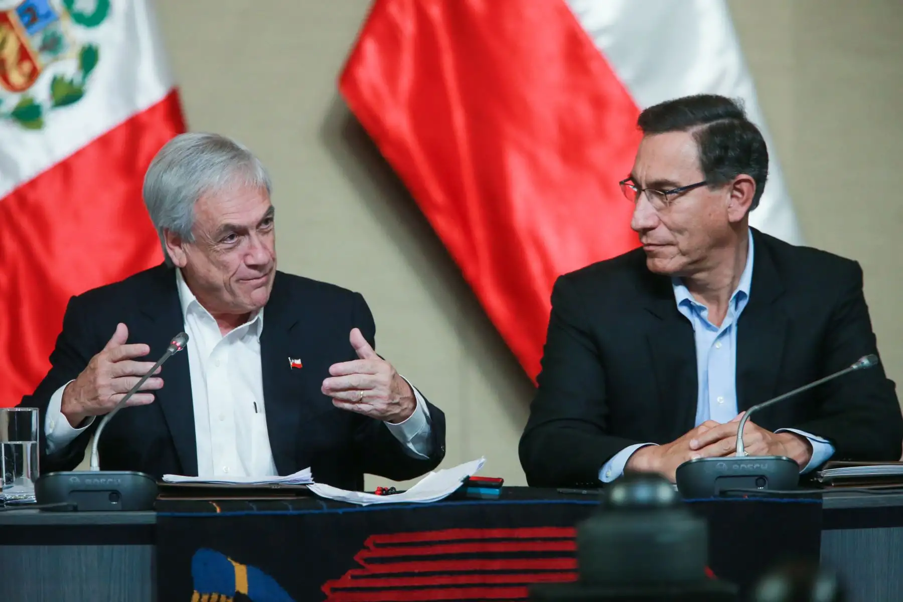 Los presidentes Martín Vizcarra Cornejo y Sebastián Piñera lideran el Encuentro Presidencial y III Gabinete Binacional Perú-Chile, en la localidad de Paracas. Foto:ANDINA/ Jhony Laurente