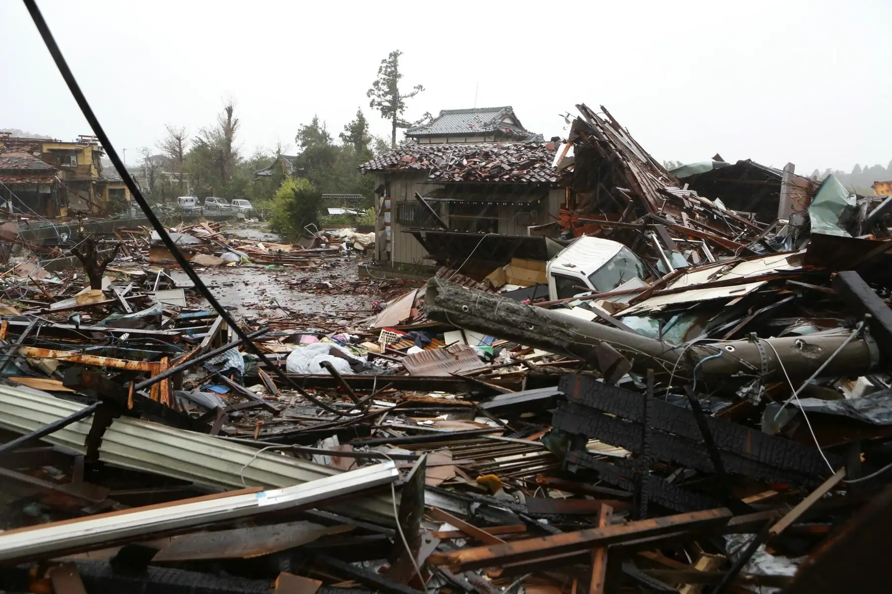 Así quedó el este de Tokio tras el paso del tifón Hagibis. Foto: EFE
