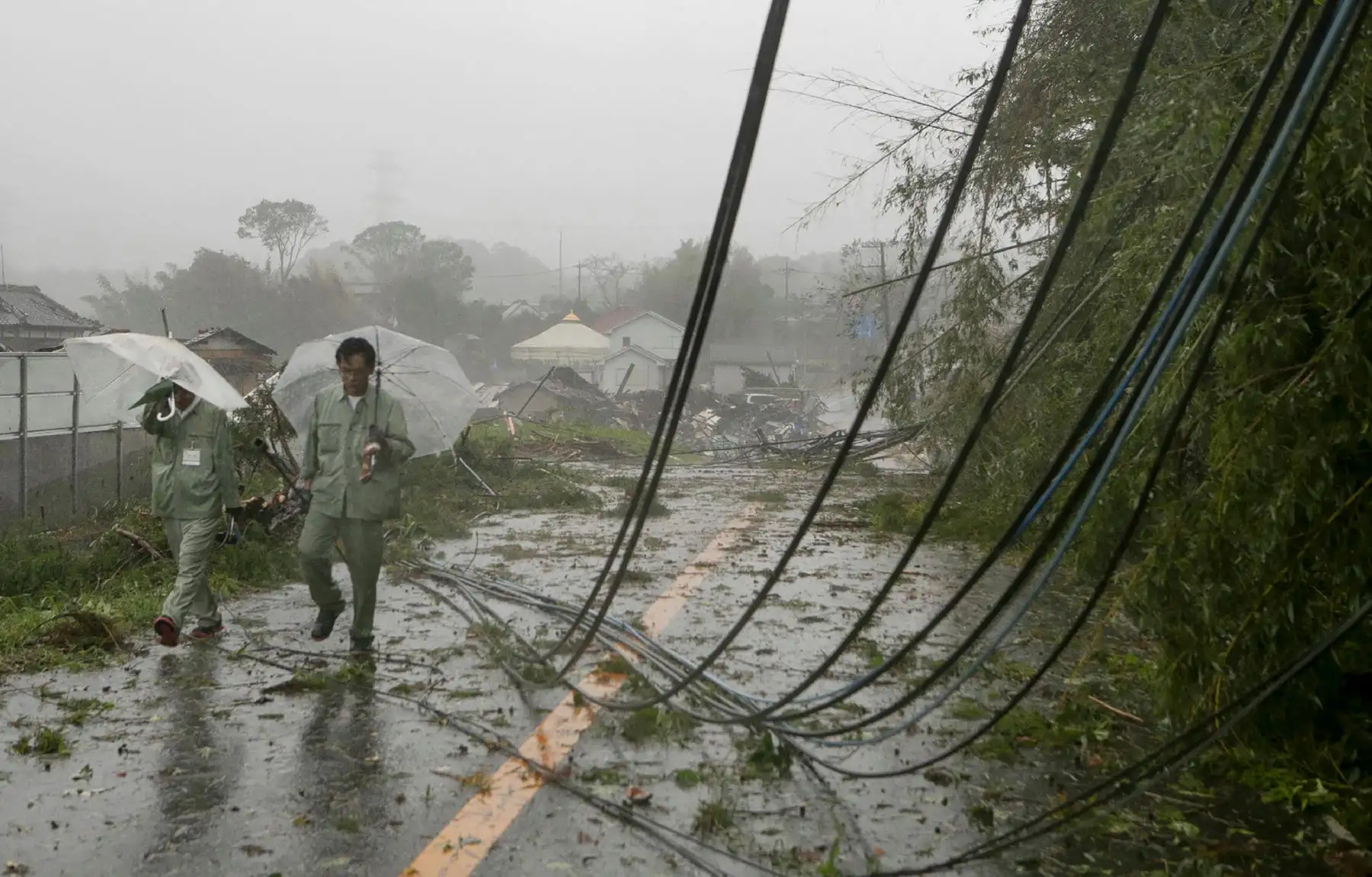 Así quedó el este de Tokio tras el paso del tifón Hagibis. Foto: EFE