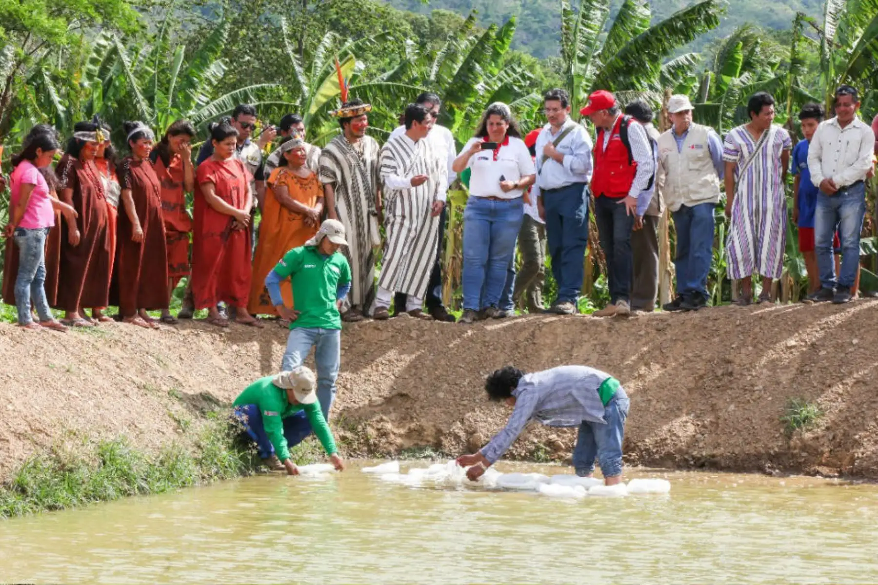 Autoridades verifican implementación de estanques piscícolas en comunidad de Shimabenzo