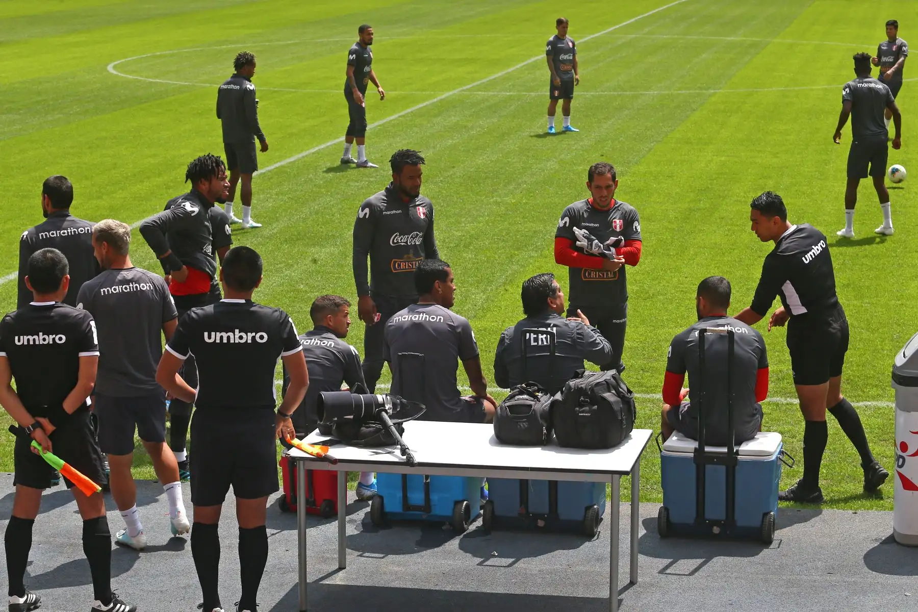 La selección peruana entrenó en horas de la mañana en el Estadio Nacional con miras al duelo que sostendrá ante su similar de Uruguay. Foto: ANDINA/Héctor Vinces