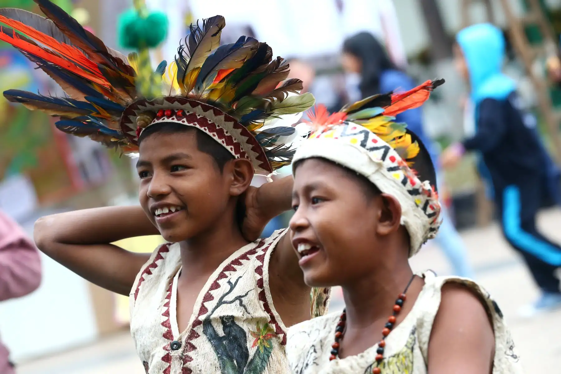 Niños de pueblos originarios muestran los saberes ancestrales de sus comunidades en la Feria Tinkuy 2019.  Foto: ANDINA/Melina Mejía