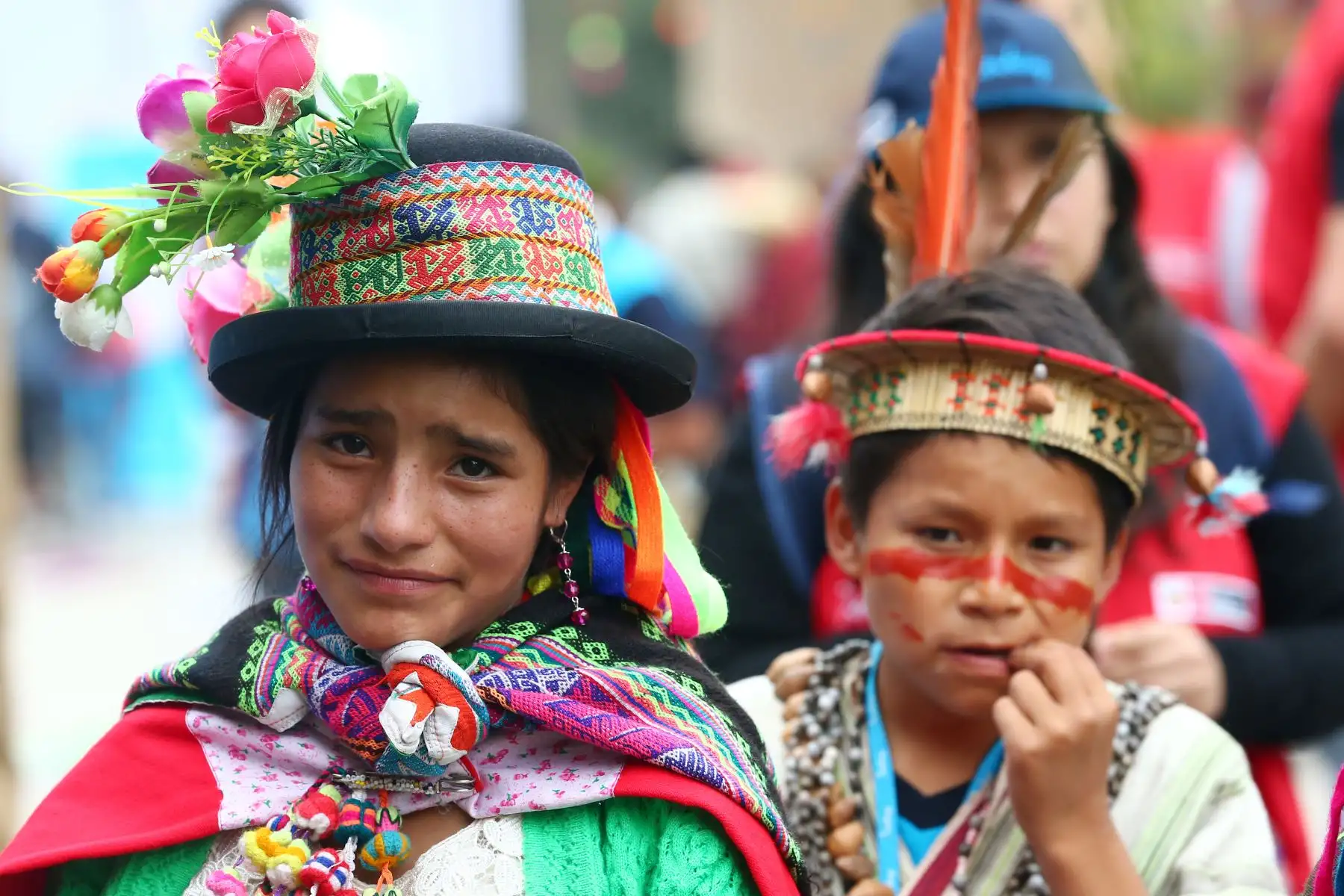 Niños de pueblos originarios muestran los saberes ancestrales de sus comunidades en la Feria Tinkuy 2019.  Foto: ANDINA/Melina Mejía