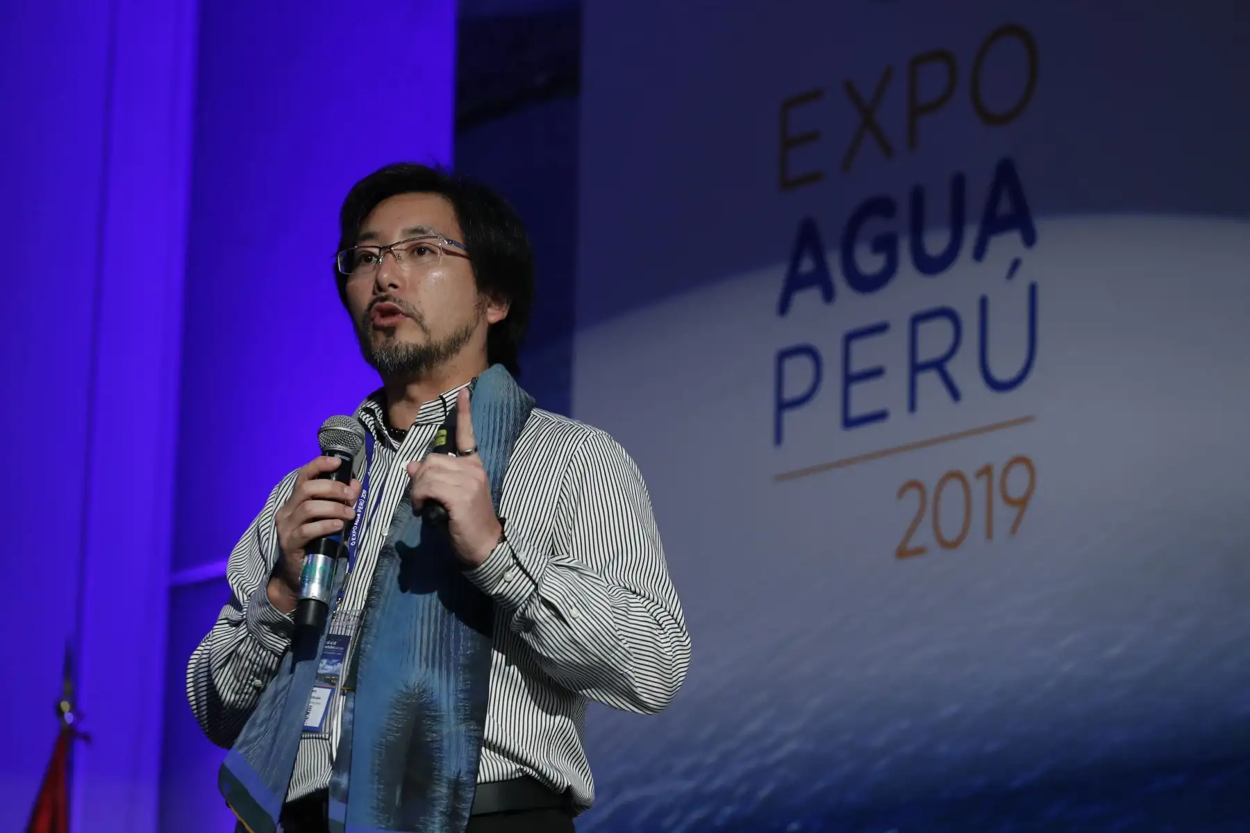 El reconocido científico, Marino Morikawa Sakura, expone durante clausura de Expo Agua Perú 2019. Foto: ANDINA/Renato Pajuelo