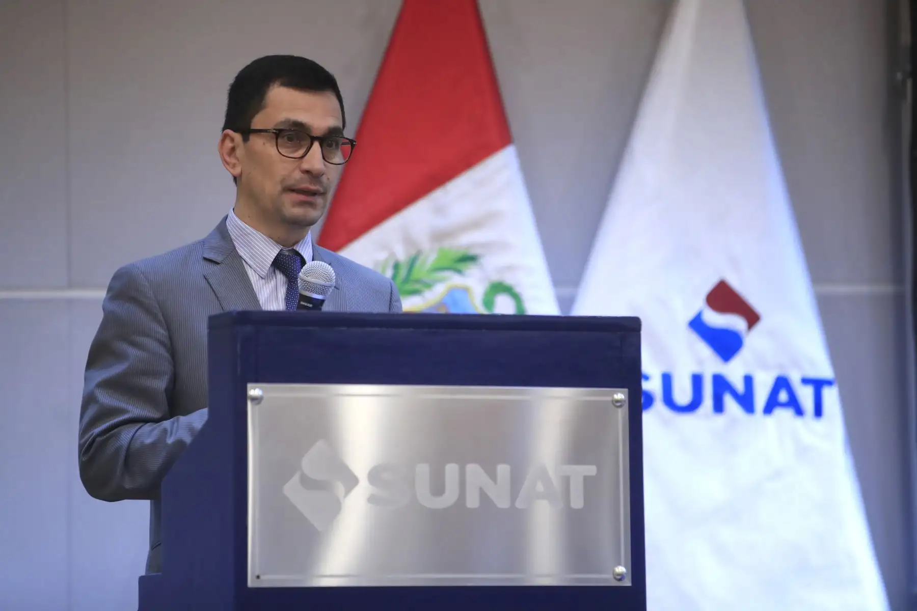 Presentación de Reportes Digitales por parte de SUNAT. Enrique Vera, superintendente nacional de tributos internos.

Foto: ANDINA/Juan Carlos Guzmán Negrini
