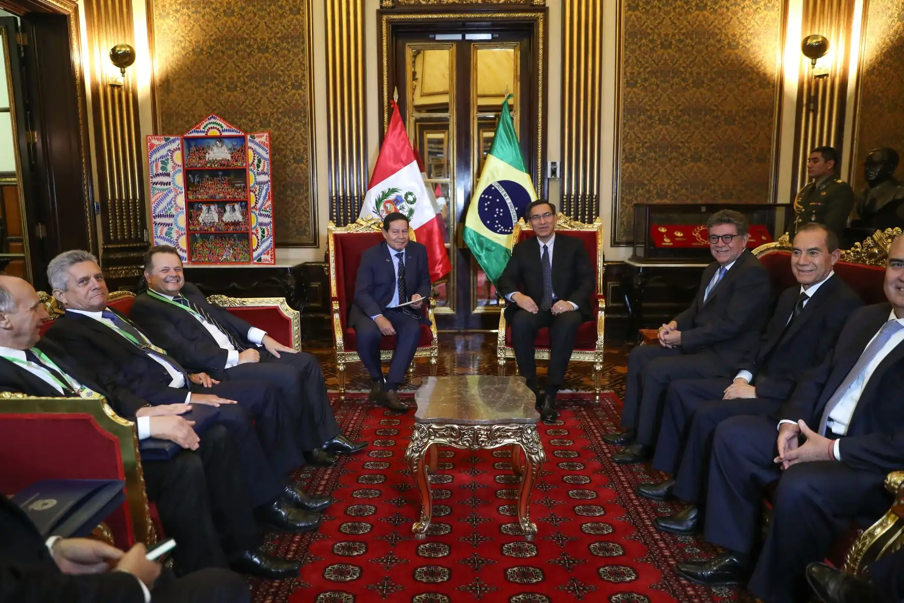 Jefe de Estado, Martín Vizcarra recibe visita oficial del Vicepresidente de Brasil, Hamilton Mourão.Foto: ANDINA/Prensa Presidencia