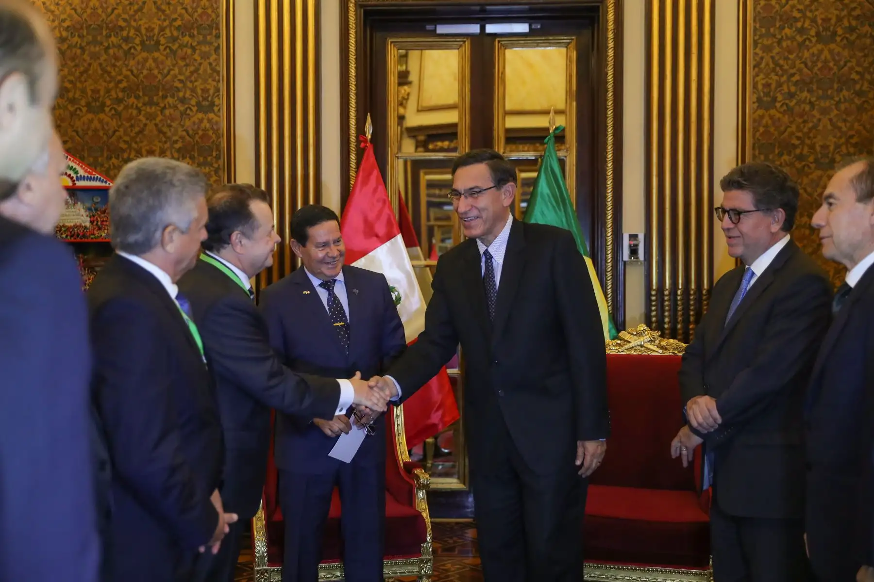 Jefe de Estado, Martín Vizcarra recibe visita oficial del Vicepresidente de Brasil, Hamilton Mourão.Foto: ANDINA/Prensa Presidencia