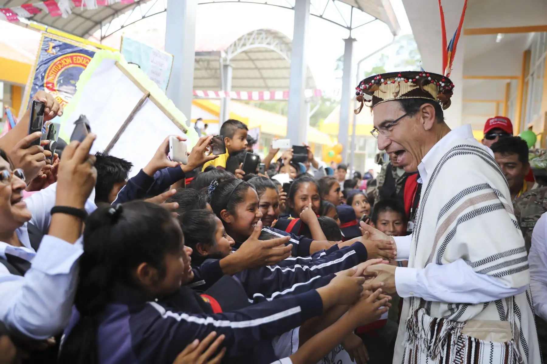 Presidente Martín Vizcarra inaugura las obras de mejoramiento de la IE Inicial N° 686 de la Comunidad Nativa Cana Edén en la región Junín. Foto: ANDINA/ Prensa Presidencia