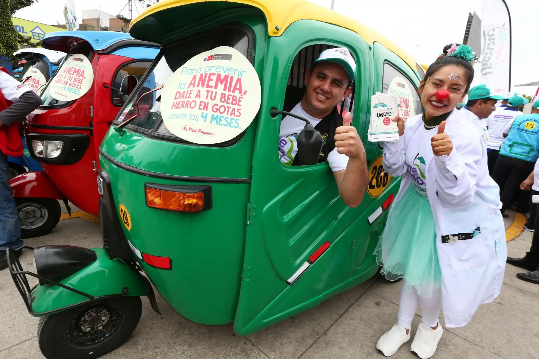 Los mototaxistas de hierro promoverán mensajes preventivos y en beneficio del consumo de alimentos ricos en hierro. Foto: ANDINA/Melina Mejía