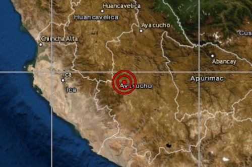 Epicentro del sismo se localizó cerca de la localidad de Sancos, región Ayacucho. ANDINA/Difusión