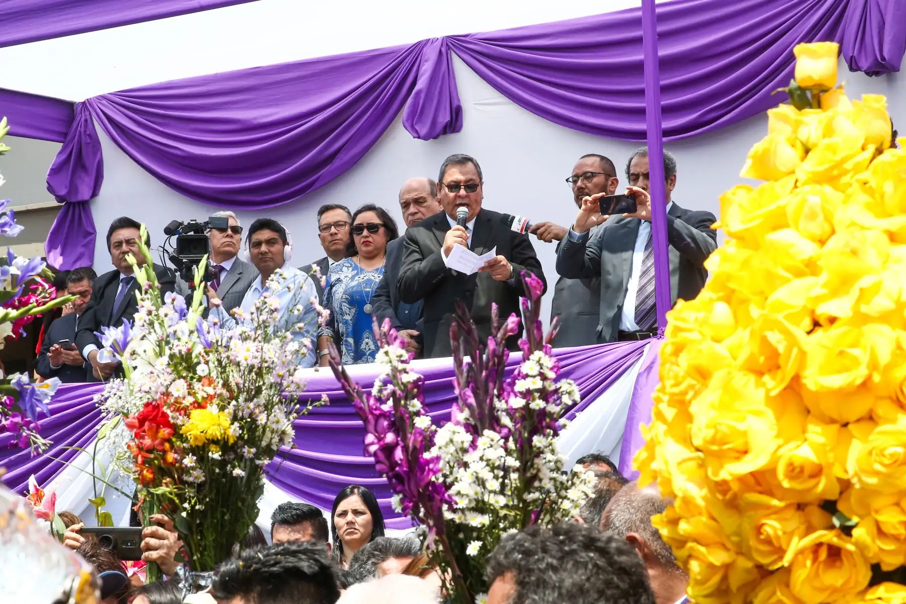 Señor de los Milagros recibió sentido homenaje de Editora Perú. Foto: ANDINA/ Vidal Tarqui