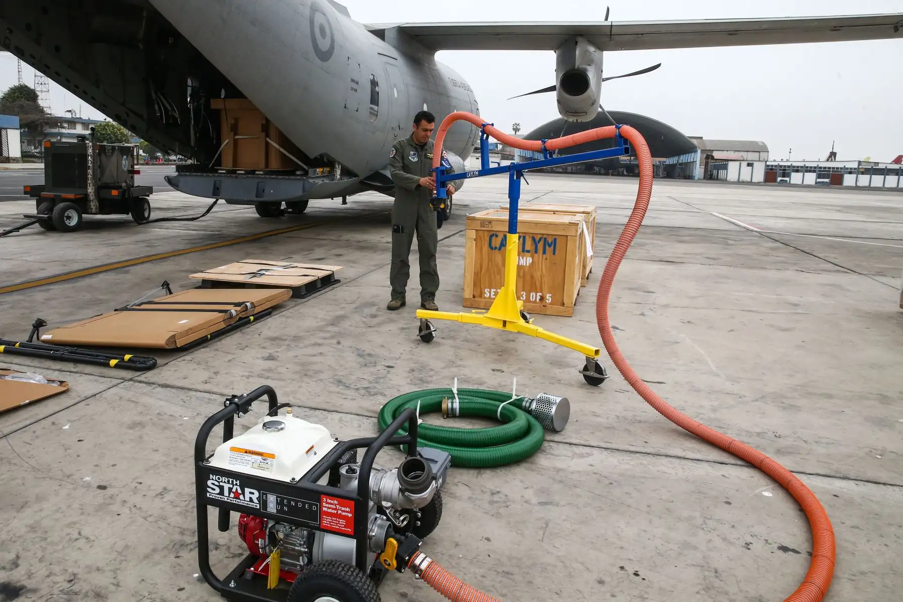 Estos modernos equipos instalados en el avión de carga C-27J “Spartan” permitirá una mejor respuesta frente a incendios forestales. Foto: ANDINA/ Vidal Tarqui