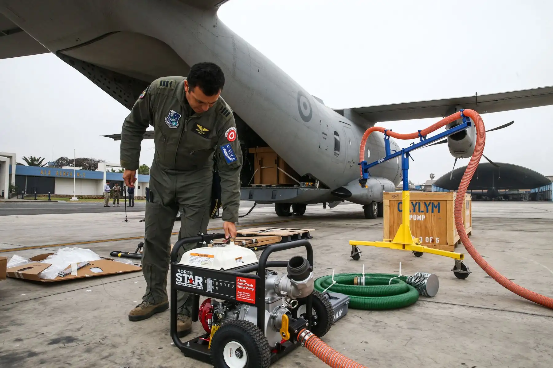 Estos modernos equipos instalados en el avión de carga C-27J “Spartan” permitirá una mejor respuesta frente a incendios forestales. Foto: ANDINA/ Vidal Tarqui