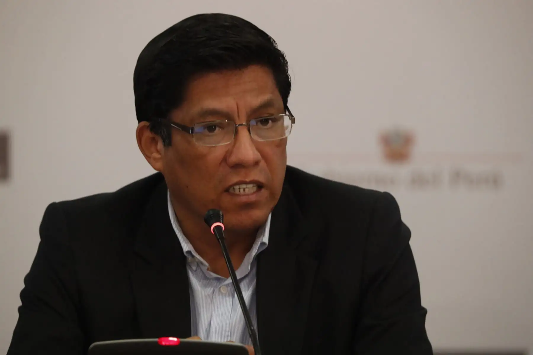Reunión de revisión de metas ejecución presupuestal 2019 de Gobiernos Regionales. 
Palabras de Vicente Zeballos, Presidente del Consejo de Ministros. Foto: ANDINA/ Carlos Lezama