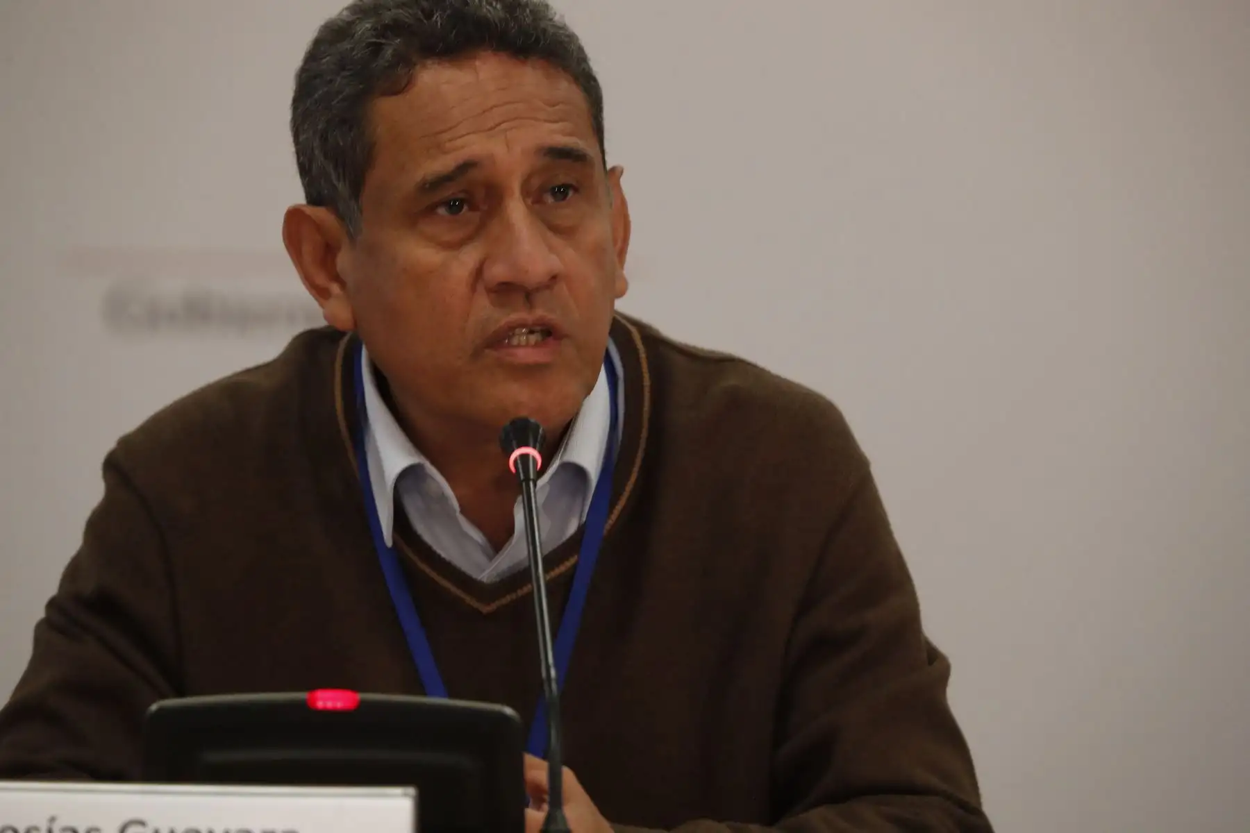 Reunión de revisión de metas ejecución presupuestal 2019 de Gobiernos Regionales. Palabras de Mesías Guevara, Gobernador de Cajamarca y Presidente de la Asamblea Nacional de Gobiernos Regionales. Foto: ANDINA/ Carlos Lezama