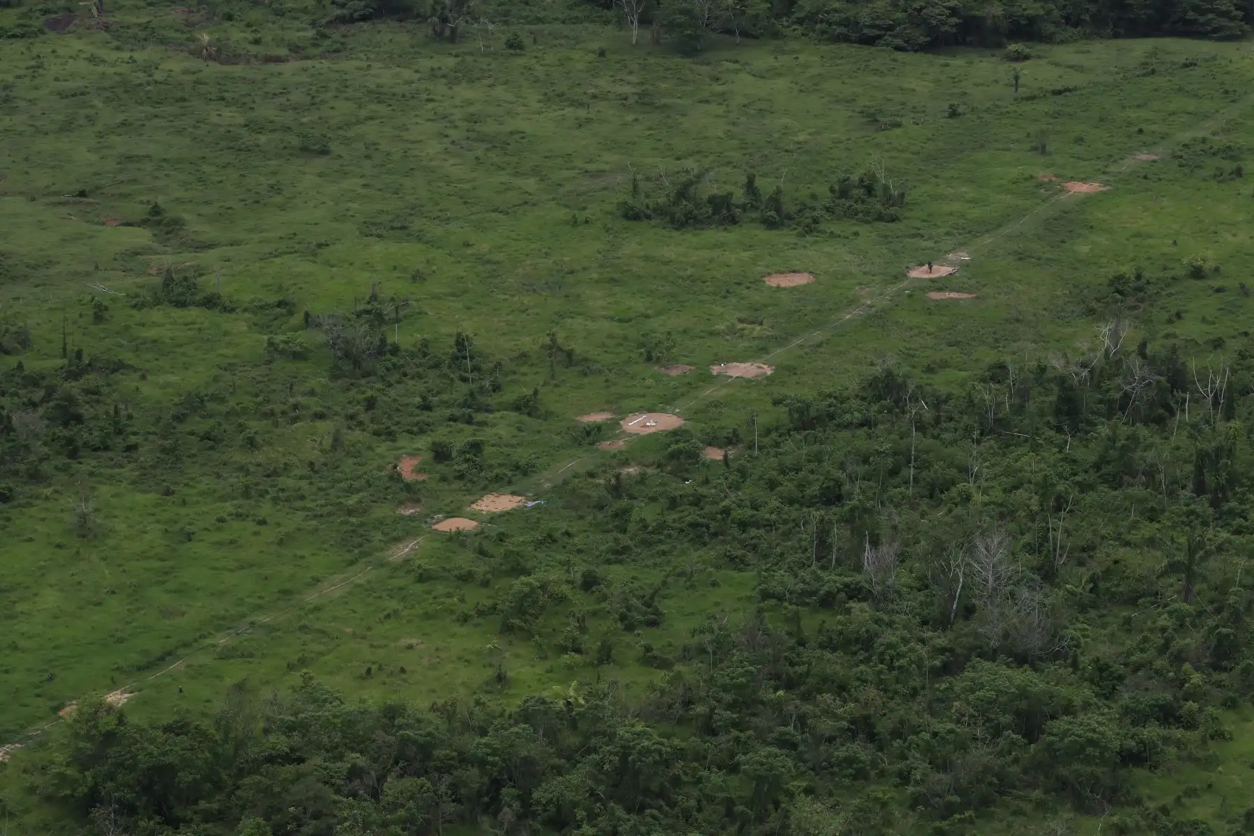 Mindef supervisó esta mañana la inhabilitación de pistas de aterrizaje clandestinas en la localidad de Constitución, en Cerro de Pasco. Estas eran controladas por organizaciones criminales dedicadas al tráfico ilícito de drogas en la selva central. Foto: ANDINA/Juan Carlos Guzmán
