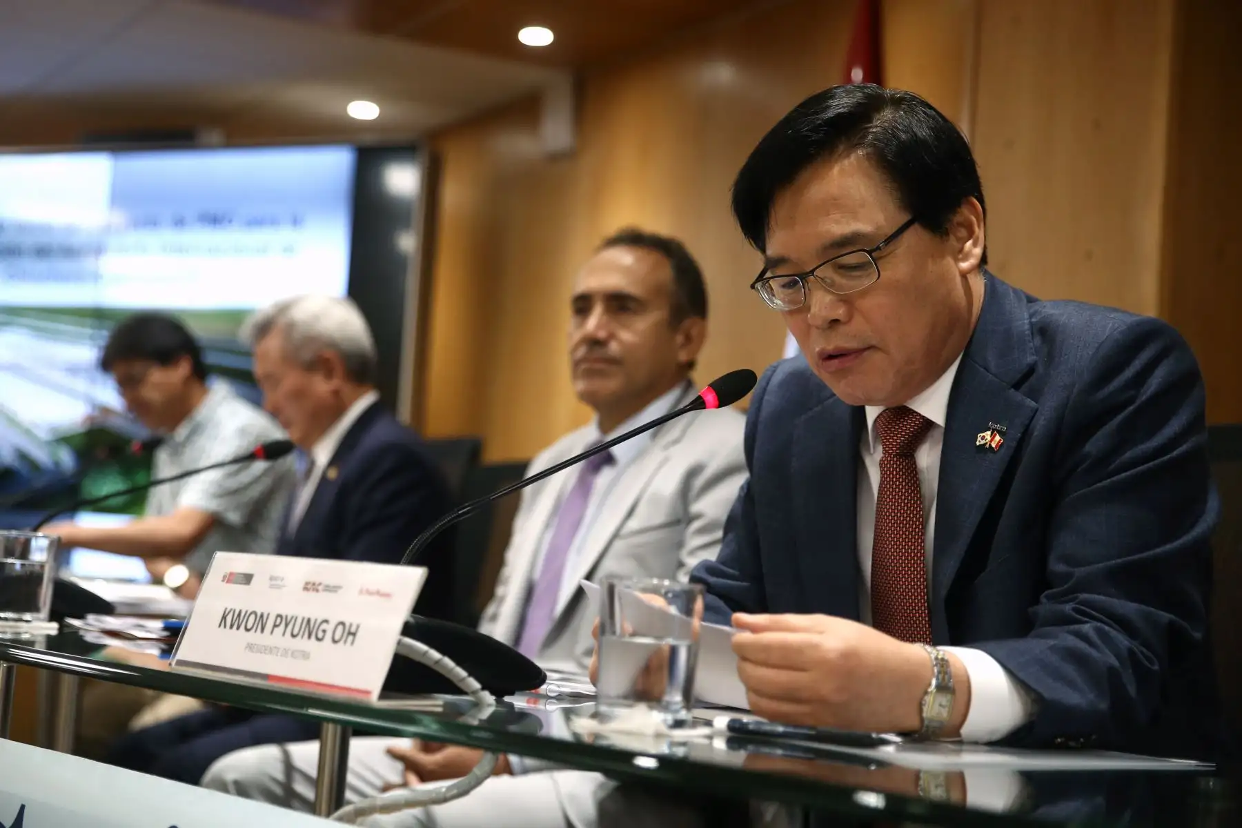 Kwon Pyung Oh, presidente de Kotra de Corea   Informa del inicio del proyecto de PMO para la construcción del Aeropuerto Internacional de Chinchero- Cusco. Foto: ANDINA/Vidal Tarqui