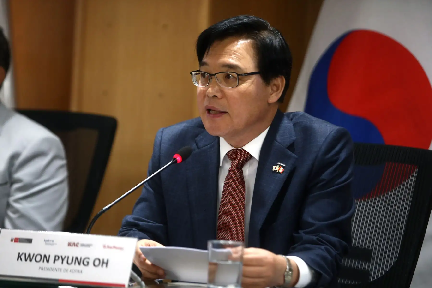 Kwon Pyung Oh, presidente de Kotra de Corea   Informa del inicio del proyecto de PMO para la construcción del Aeropuerto Internacional de Chinchero- Cusco. Foto: ANDINA/Vidal Tarqui