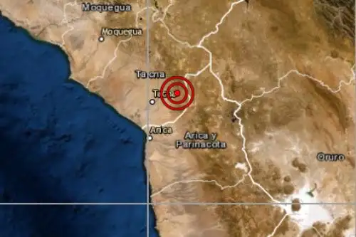 Un movimiento telúrico se registró a 25 kilómetros al este del distrito de Calana, región Tacna, según reporte del IGP.