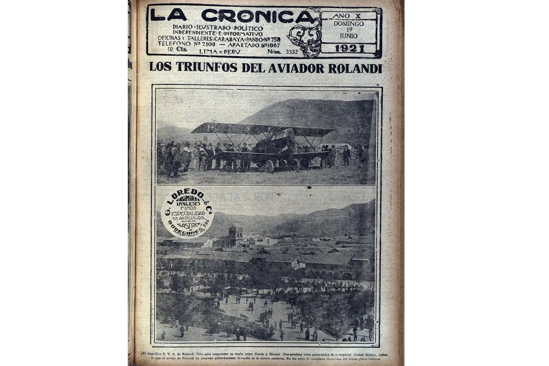Lima - 2019 / Reproducciones del diario La Crónica con la obra del fotógrafo cusqueño Martín Chambi. Foto:Centro de Documentación deL Diario Oficial  El PERUANO