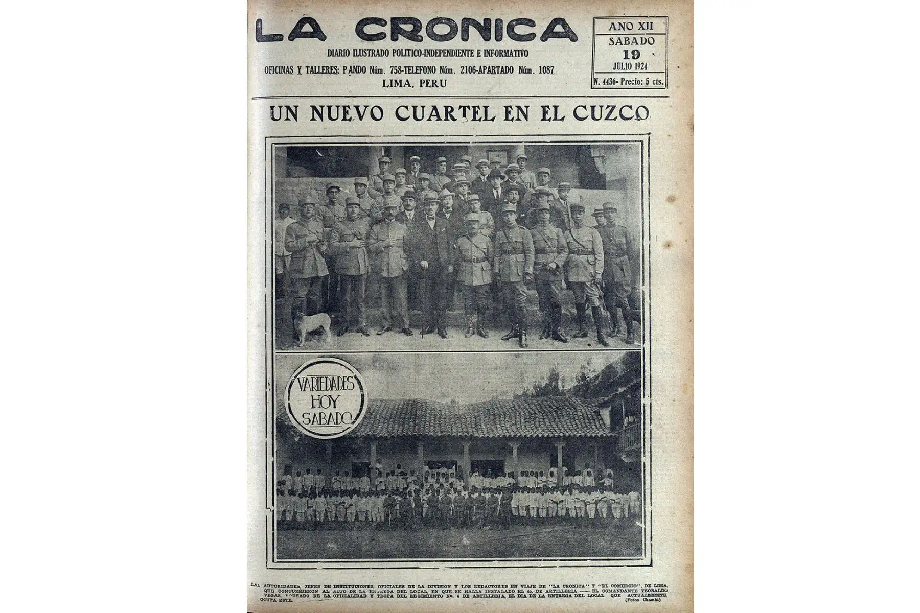 Lima - 2019 / Reproducciones del diario La Crónica con la obra del fotógrafo cusqueño Martín Chambi. Foto: Centro de Documentación del Diario Oficial  EL PERUANO