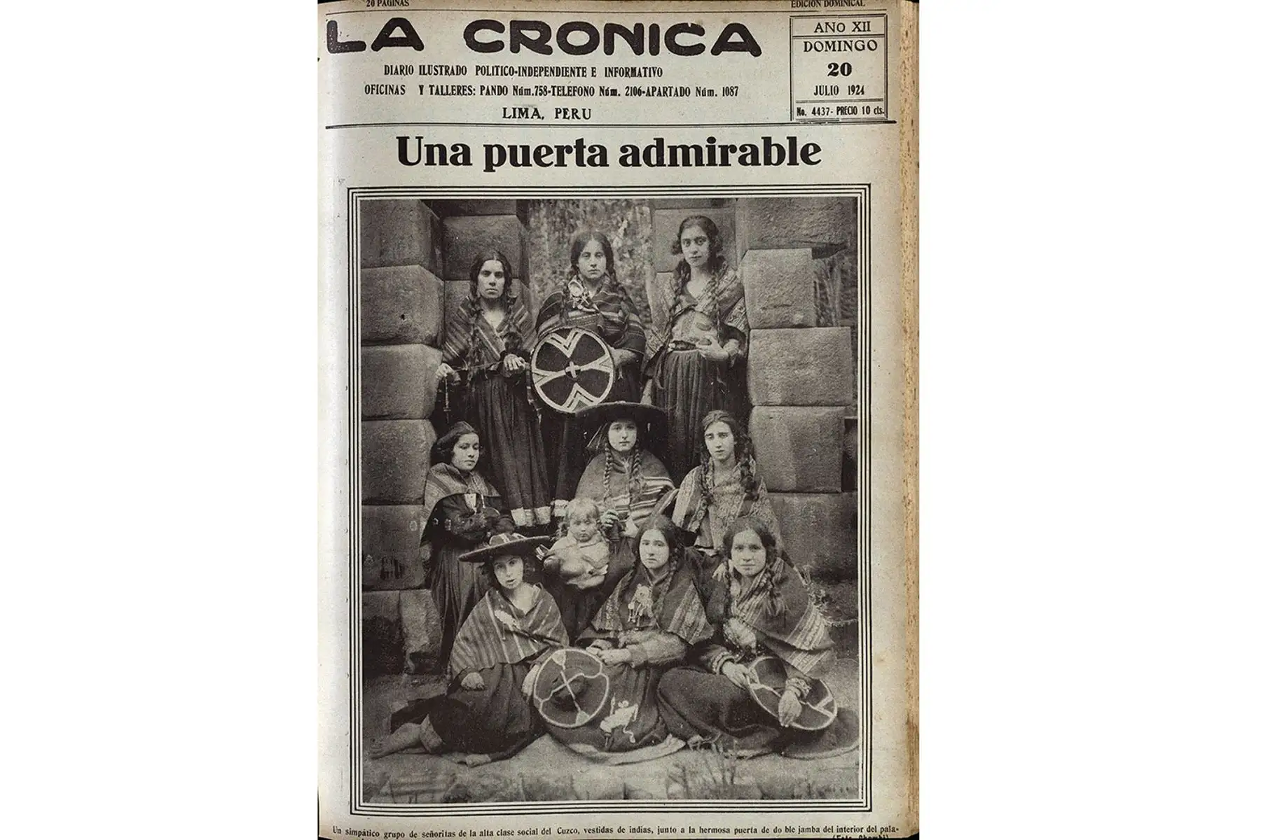 Lima - 2019 / Reproducciones del diario La Crónica con la obra del fotógrafo cusqueño Martín Chambi. Foto:Centro de Documentación del Diario Oficial  El PERUANO