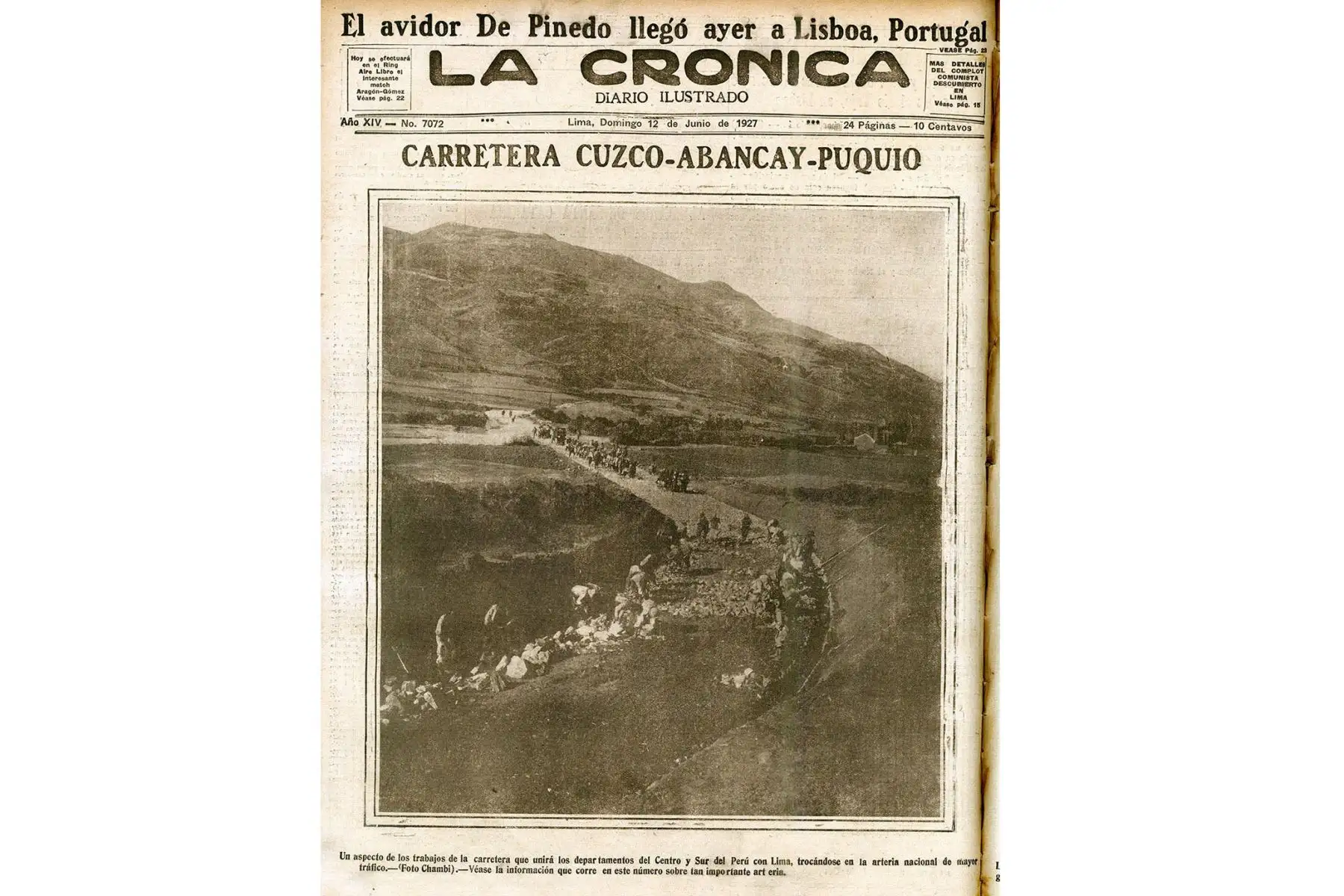 Lima - 2019 / Reproducciones del diario La Crónica con la obra del fotógrafo cusqueño Martín Chambi. Foto:Centro de Documentación del Diario Oficial  EL PERUANO