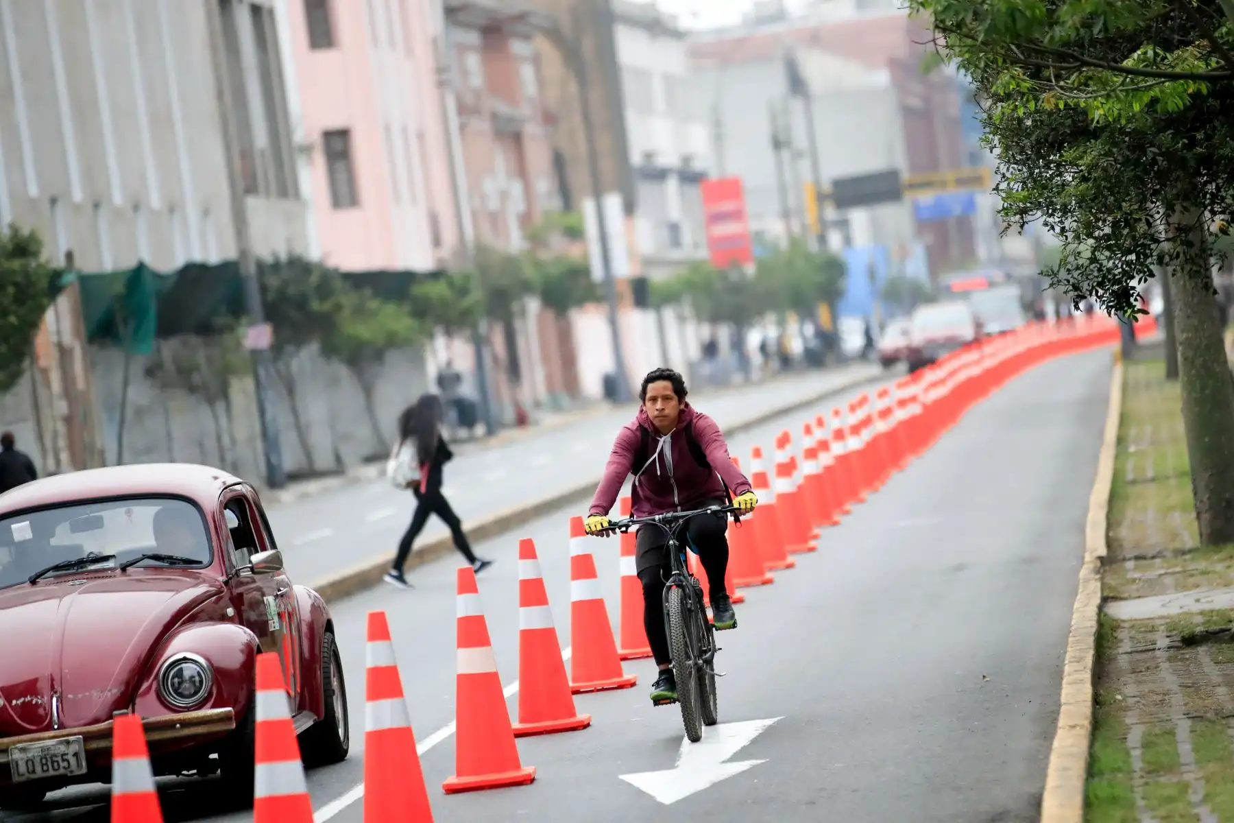 La Municipalidad de Lima activó un carril segregado para ciclistas en el corredor vial Tacna - Garcilaso de la Vega.

Foto: Andina/Juan Carlos Guzmán Negrini